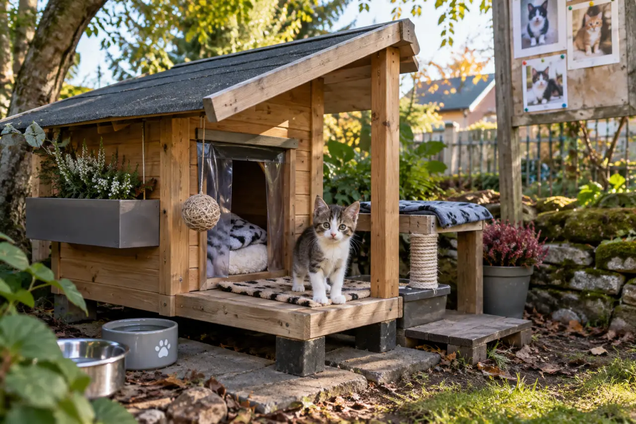 Un abri pour chaton doit rester sec, stable et adapté à sa croissance