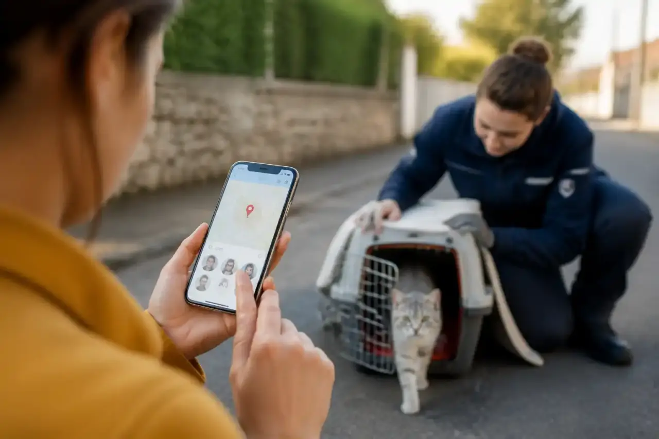 Interface d’alerte locale pour chat perdu et cartes de voisinage
