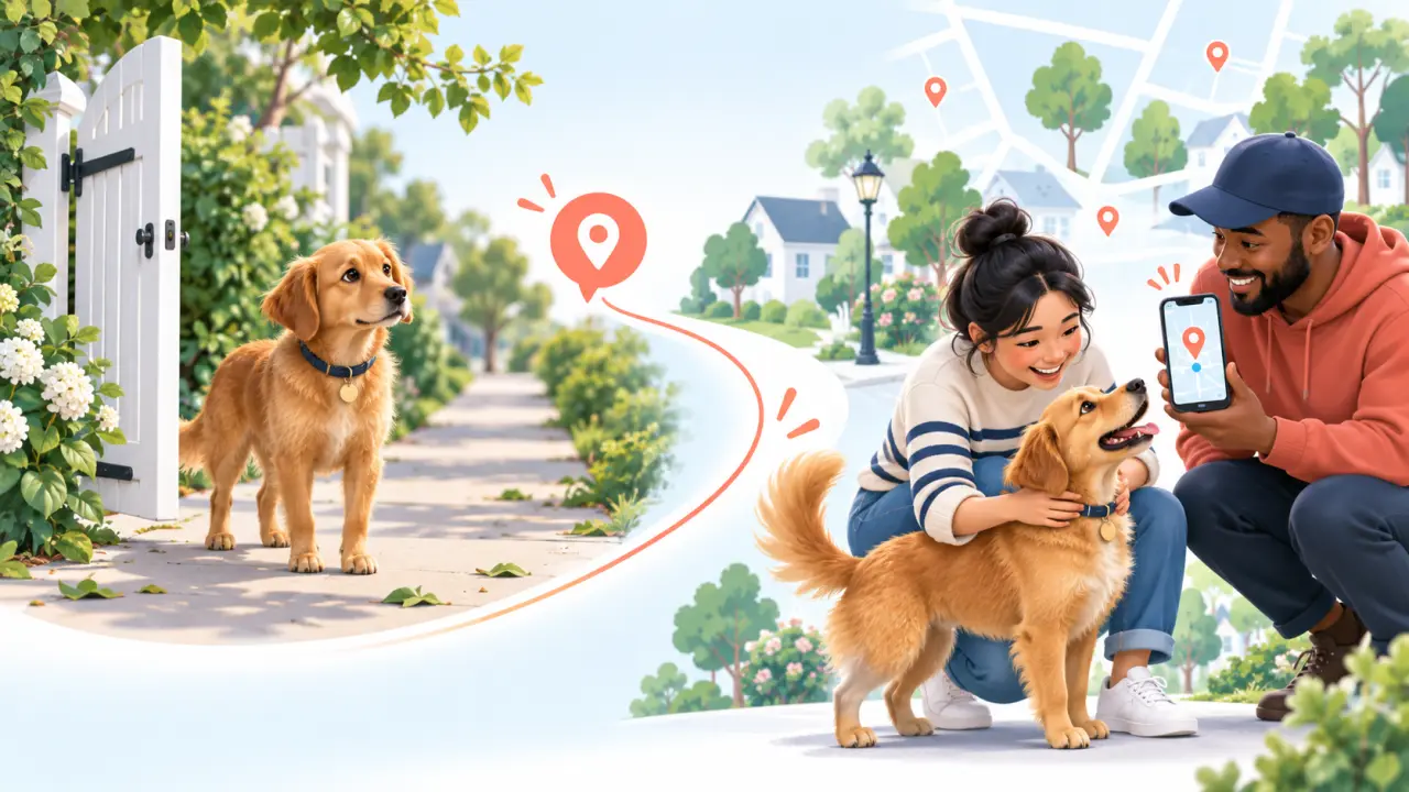 Chien recherché après une disparition, avec une alerte locale de proximité