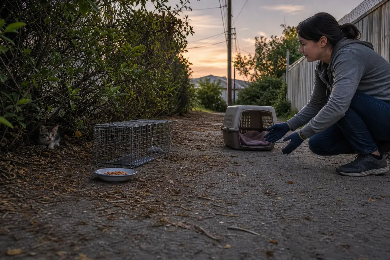 Attraper un chaton craintif sans le blesser : caisse, cage-trappe et gestes sûrs